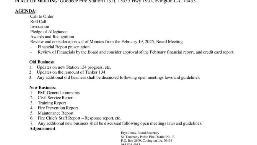 Board Meeting Notice 3 17 25