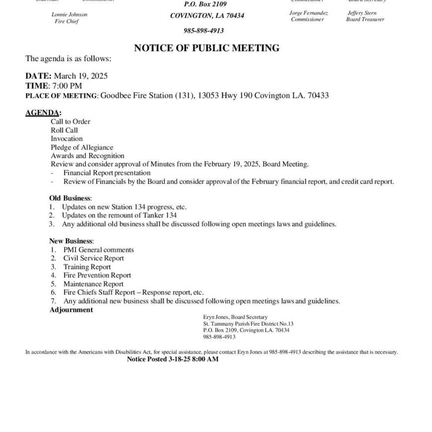 Board Meeting Notice 3 17 25