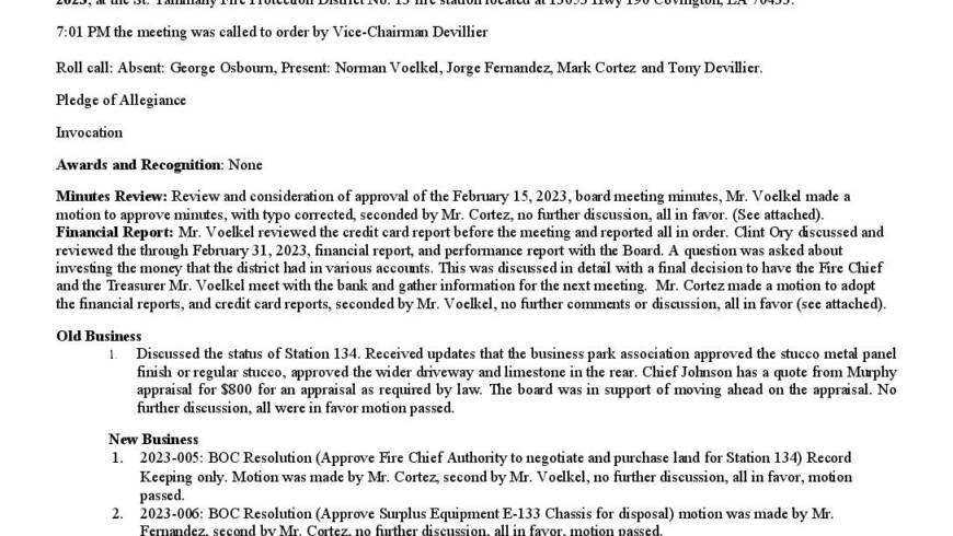 04 15 2023 Meeting Minutes