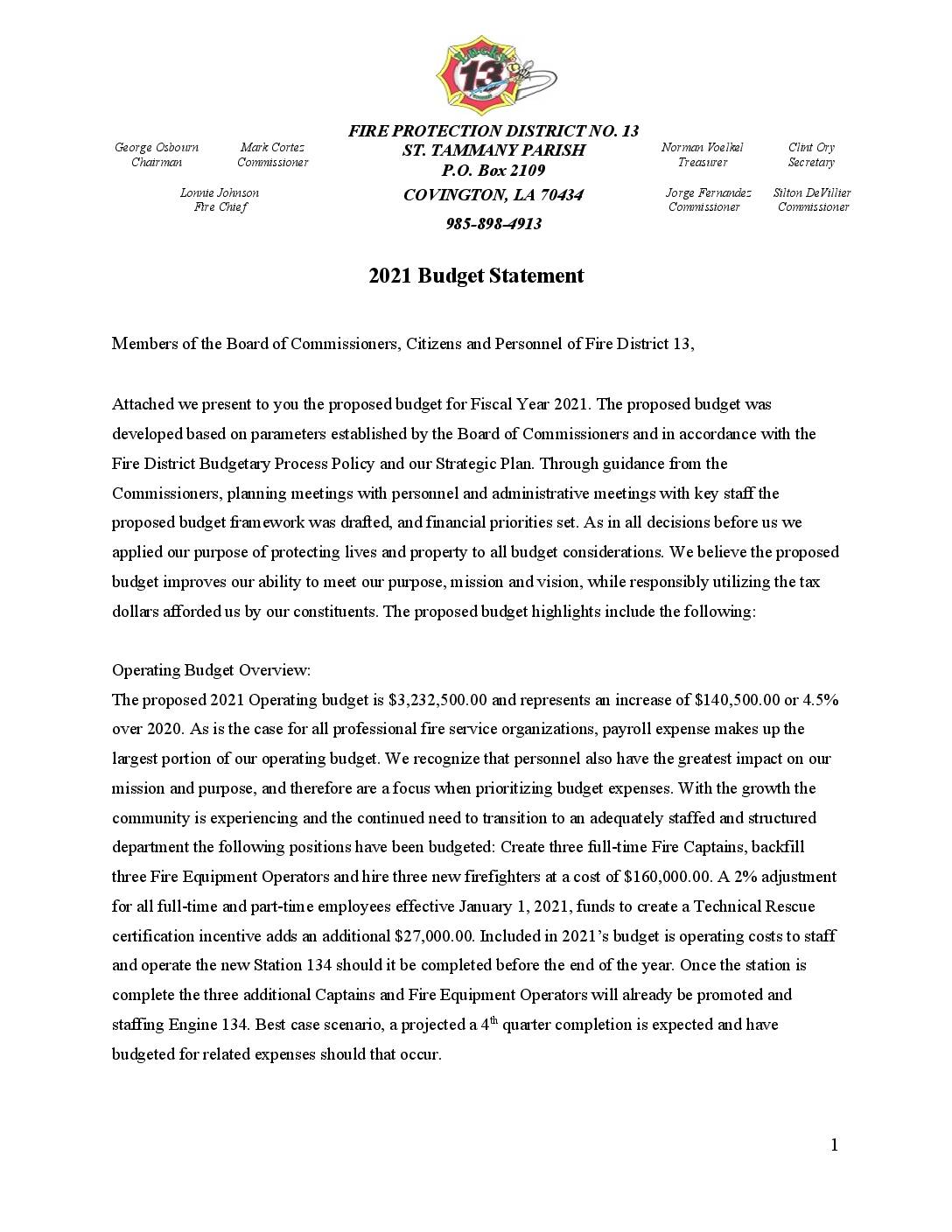 2021 Budget & Budget Statement FINAL