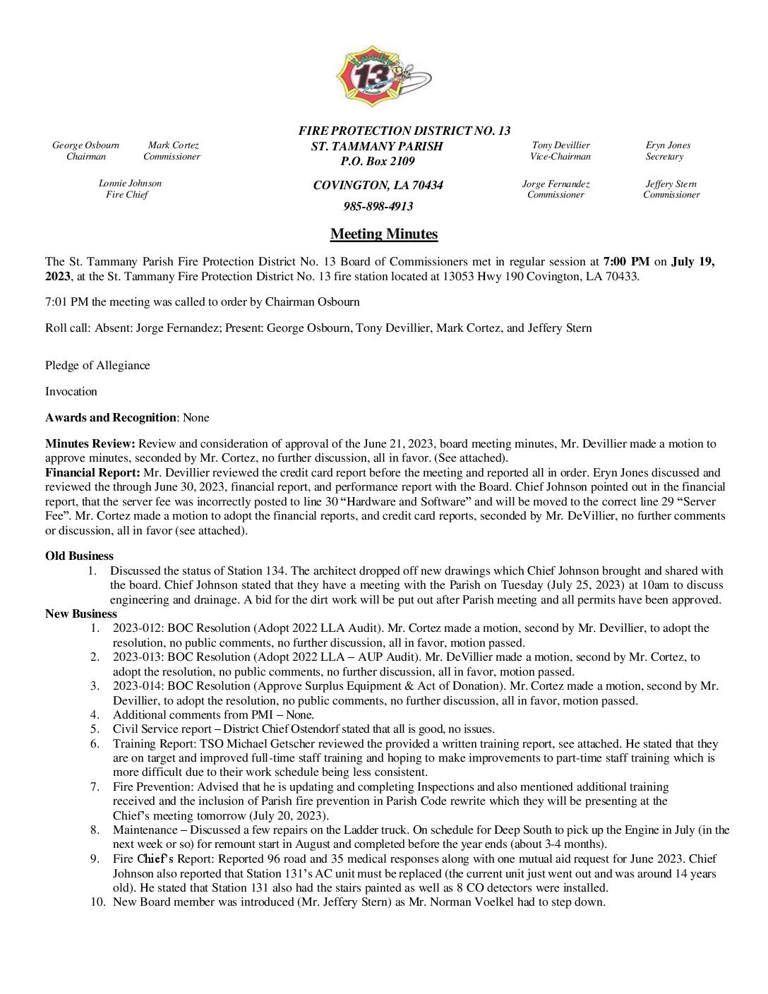 7 July 19 Meeting Minutes 2023