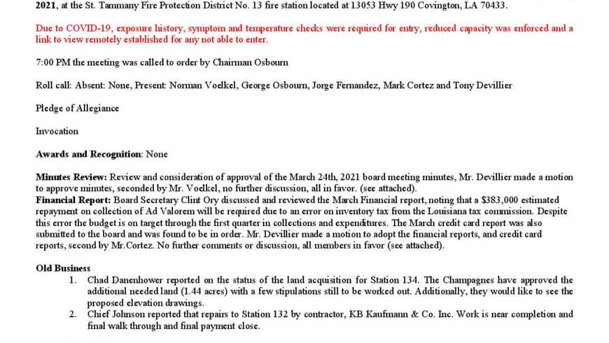 April 21th Meeting Minutes 2021