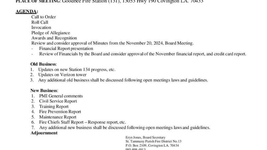 Board Meeting Notice 12 18 24