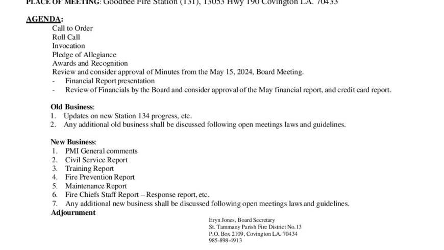 Board Meeting Notice 6 19 24