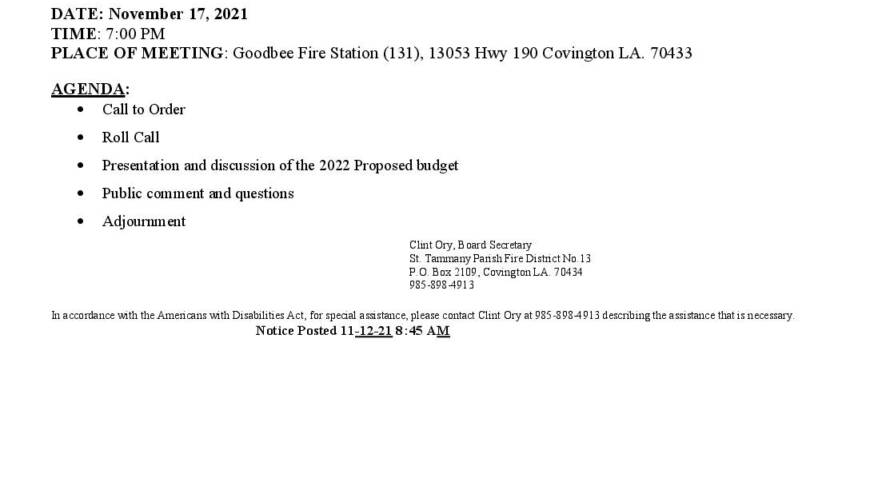 Hearing Notice 11 17 21