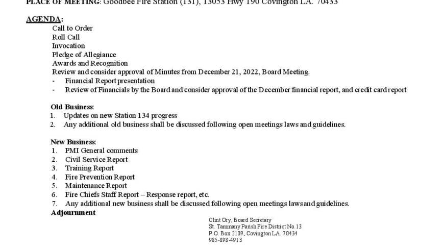 Meeting Notice 1 18 23