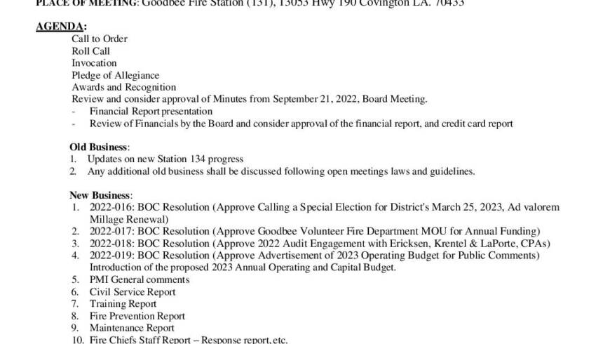 Meeting Notice 10 19 22