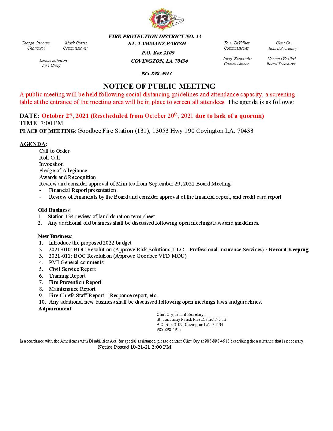 Meeting Notice 10 27 21 (Rescheduled)