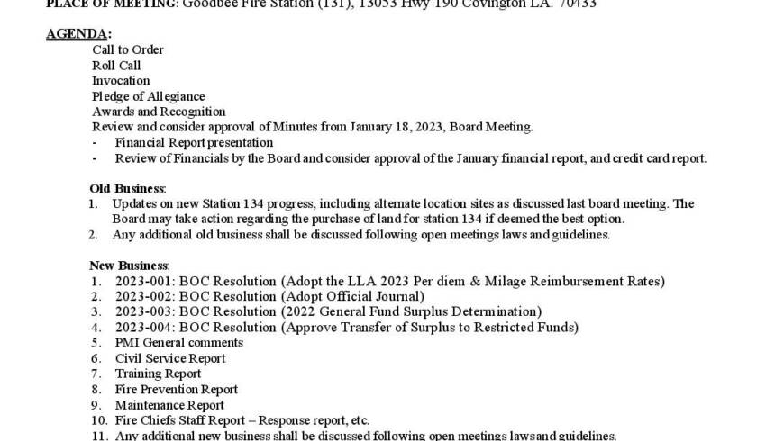 Meeting Notice 2 15 23