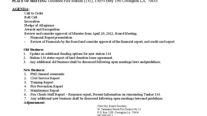 Meeting Notice 5 18 22