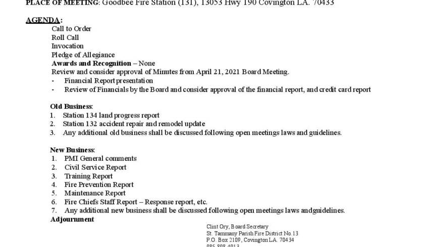 Meeting Notice 5 19 21