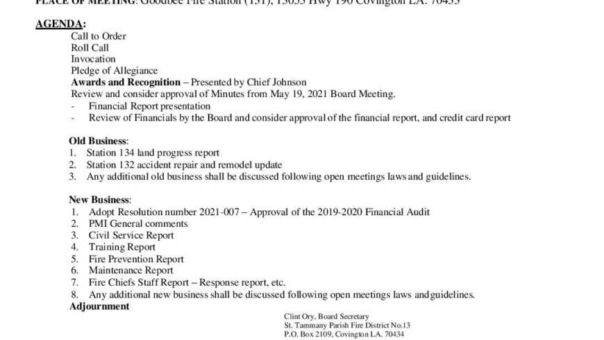 Meeting Notice 6 16 21