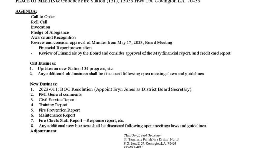 Meeting Notice 6 21 23