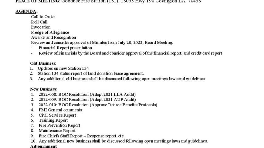 Meeting Notice 8 17 22