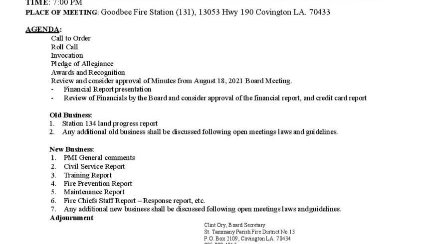 Meeting Notice 9 29 21