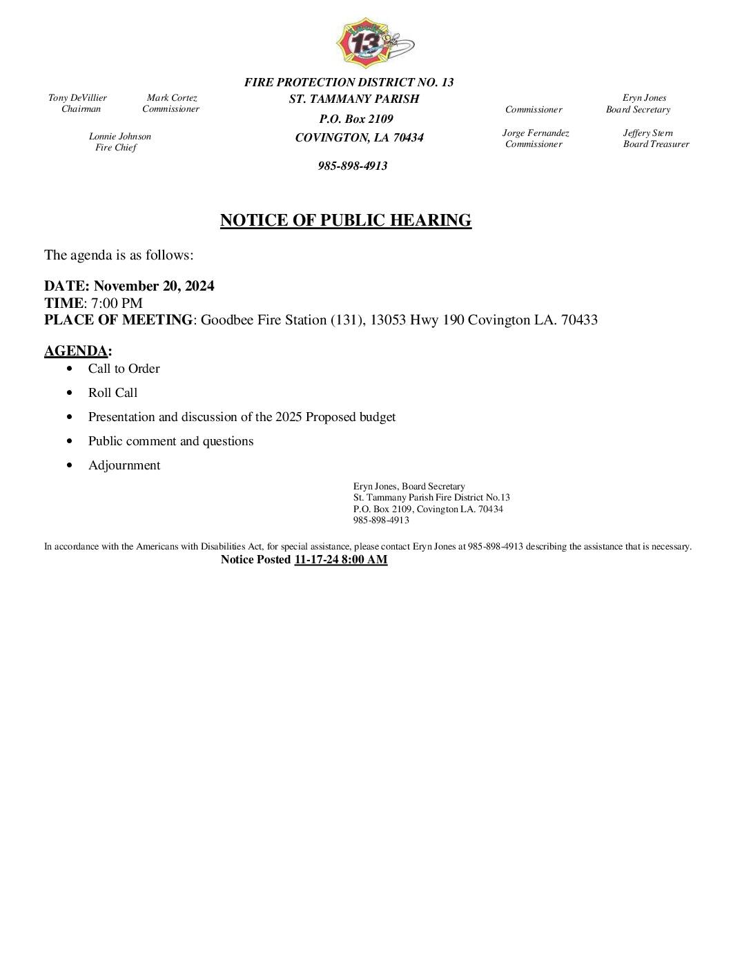 Public Hearing Notice 11 20 24