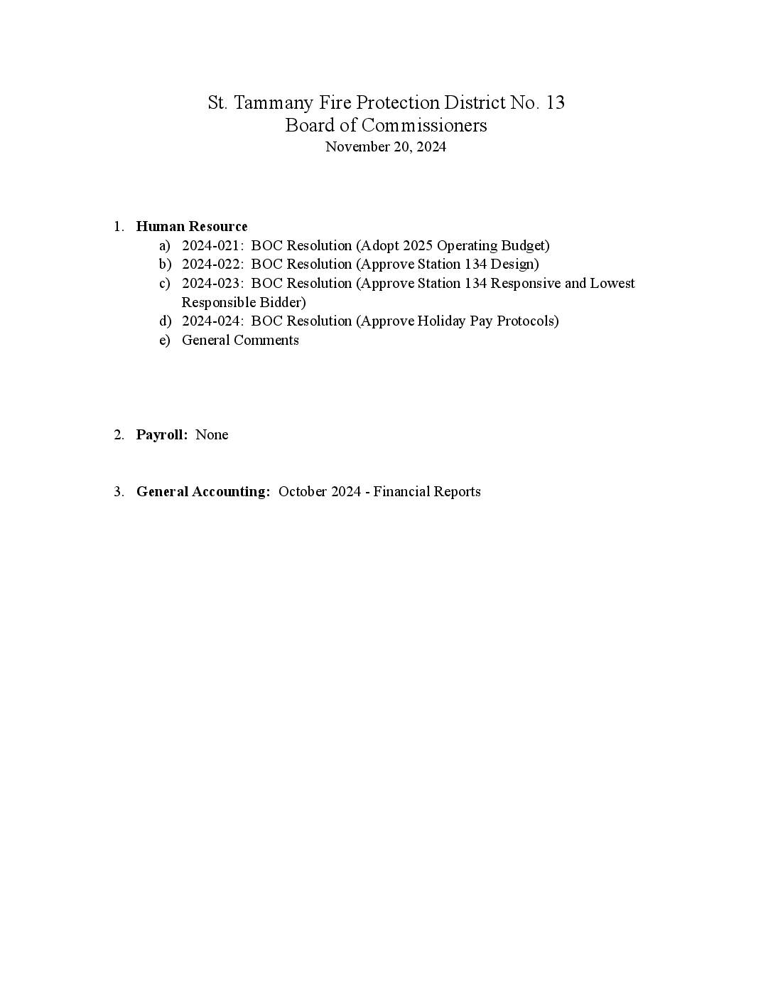 STFPD No. 13 BOC Meeting 11202024