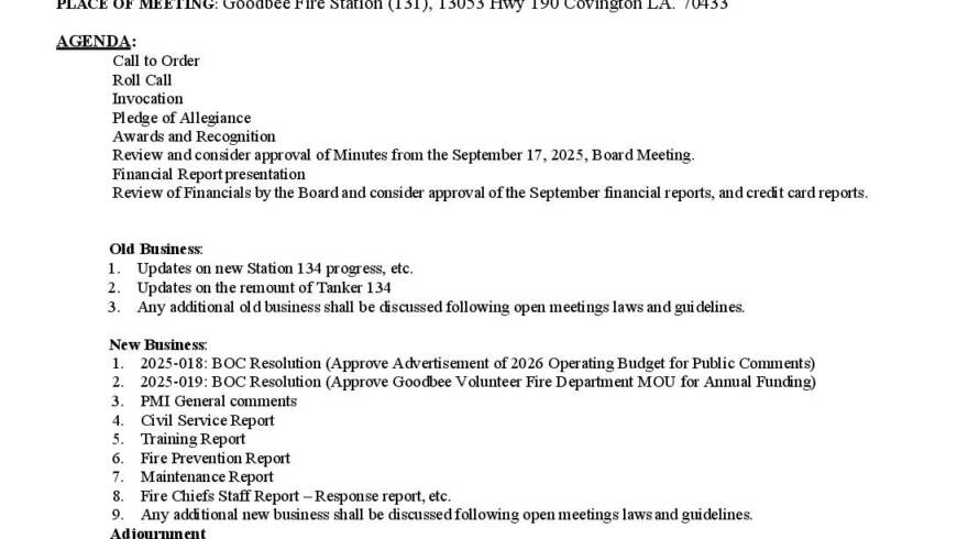 Board Meeting Notice 10 15 25