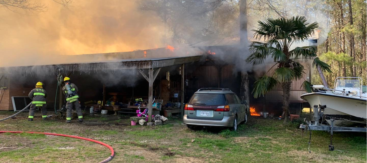 Firefighters in action